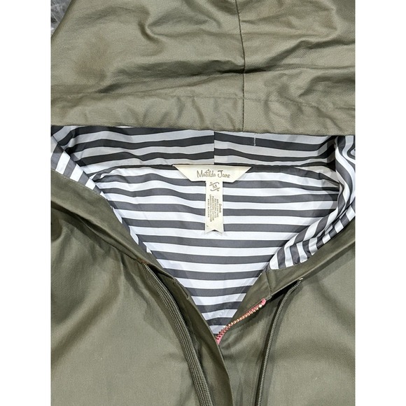 MATILDA JANE Skies Are Grey Raincoat Jacket Size Medium Olive Green Women Coat - Picture 4 of 9